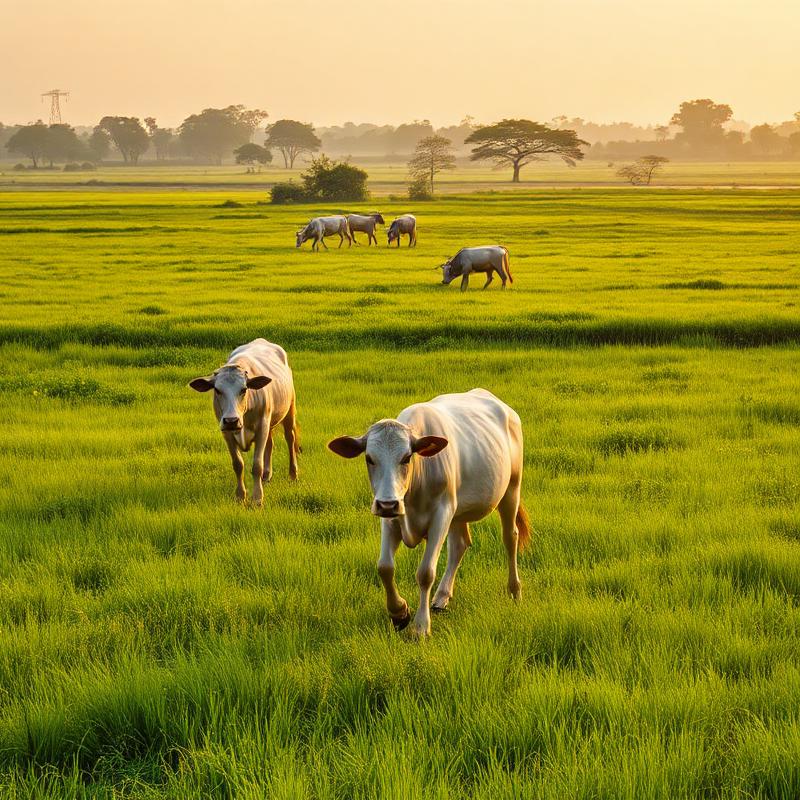 Cows grazing in pasture